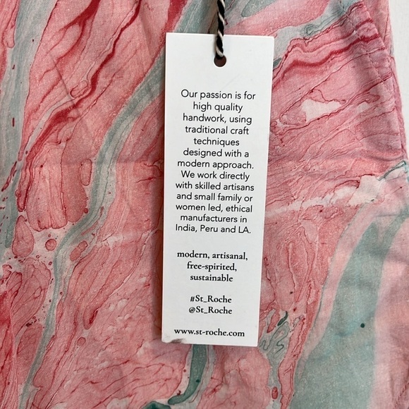 St. Roche Organic Cotton Bird Shorts in Pink Marble NWT Sz Large - Picture 3 of 8